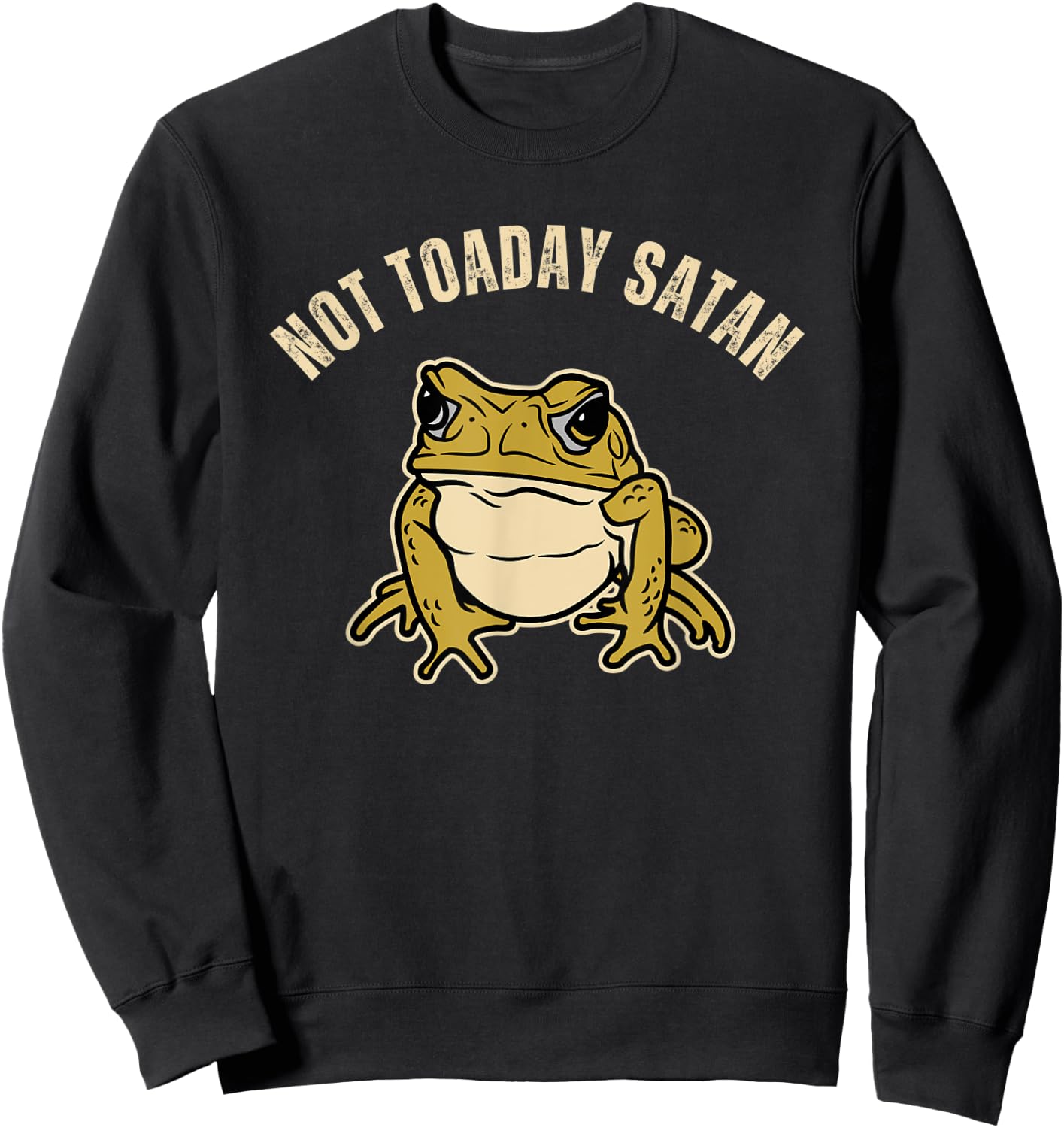 Frog Lovers Christian Funny Toad Pun Not Toaday Satan Sweatshirt - Sweatshirt | Black