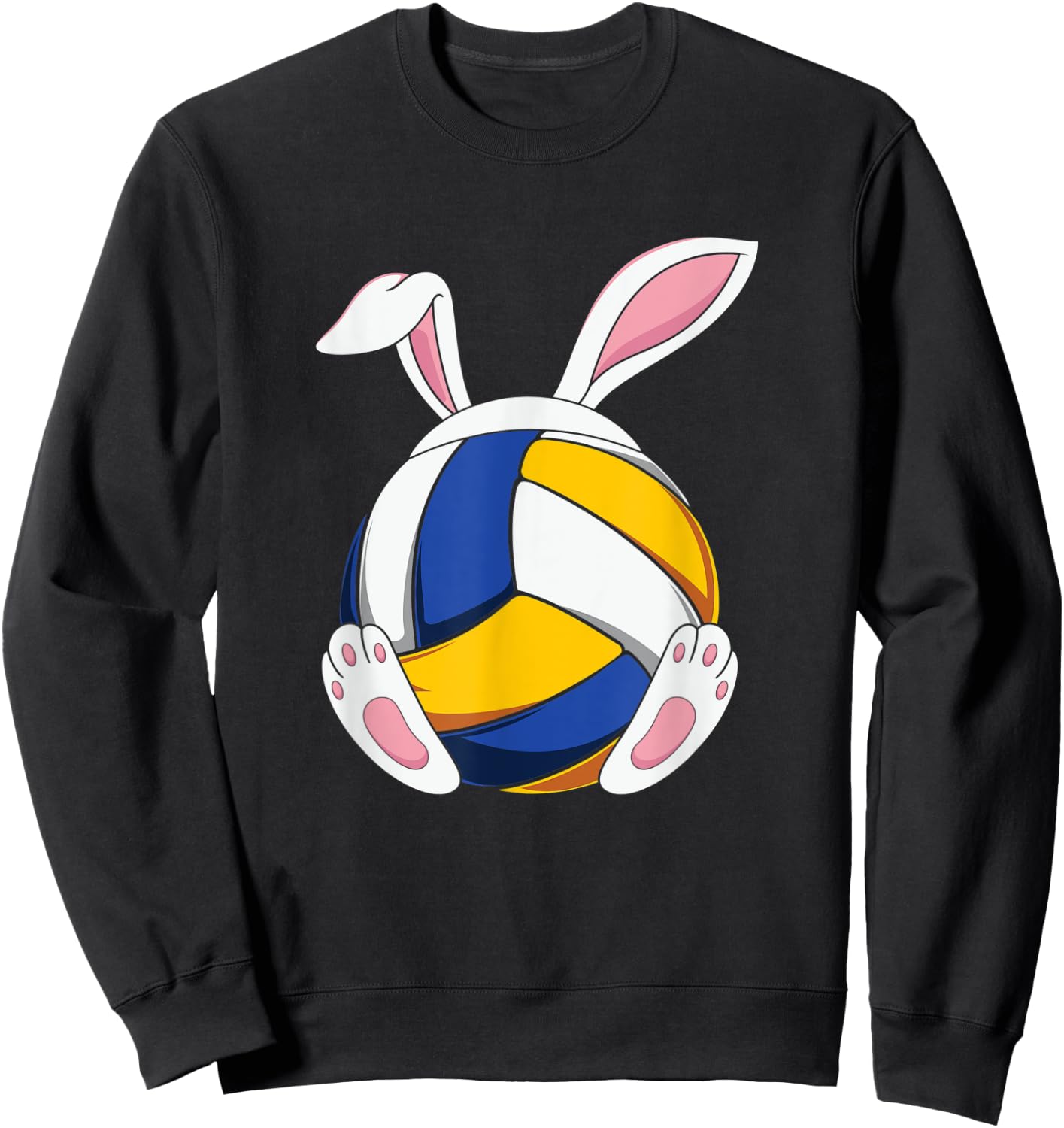 Volleyball Bunny Ears Easter Sport Rabbit Sweatshirt - Sweatshirt | Black