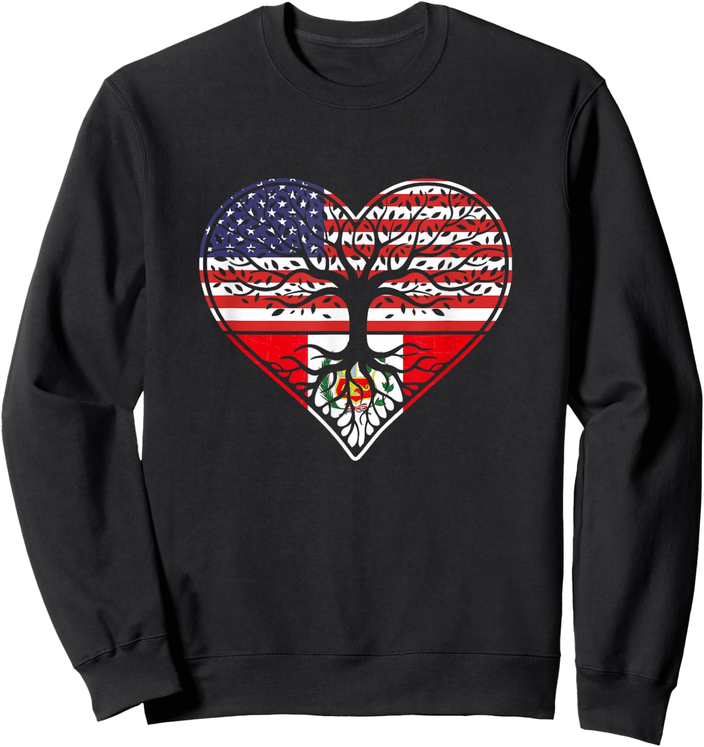 American Peruvian Roots Patriotic Sweatshirt - Sweatshirt | Black