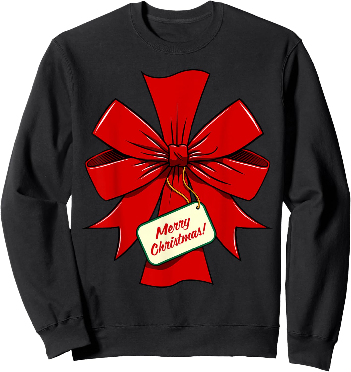 Cute Wrapped Christmas Ribbon Costume - Merry Christmas Sweatshirt - Sweatshirt | Black