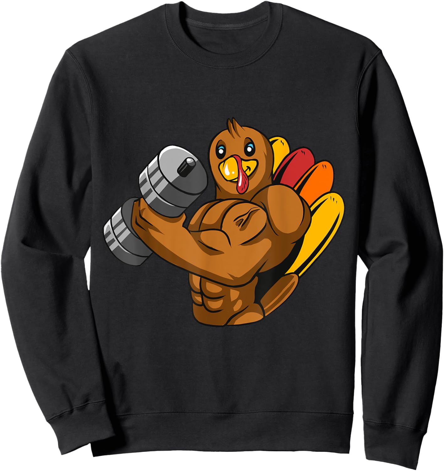 Turkey Bodybuilding Thanksgiving Day Gym Workout Fitness Sweatshirt - Sweatshirt | Black