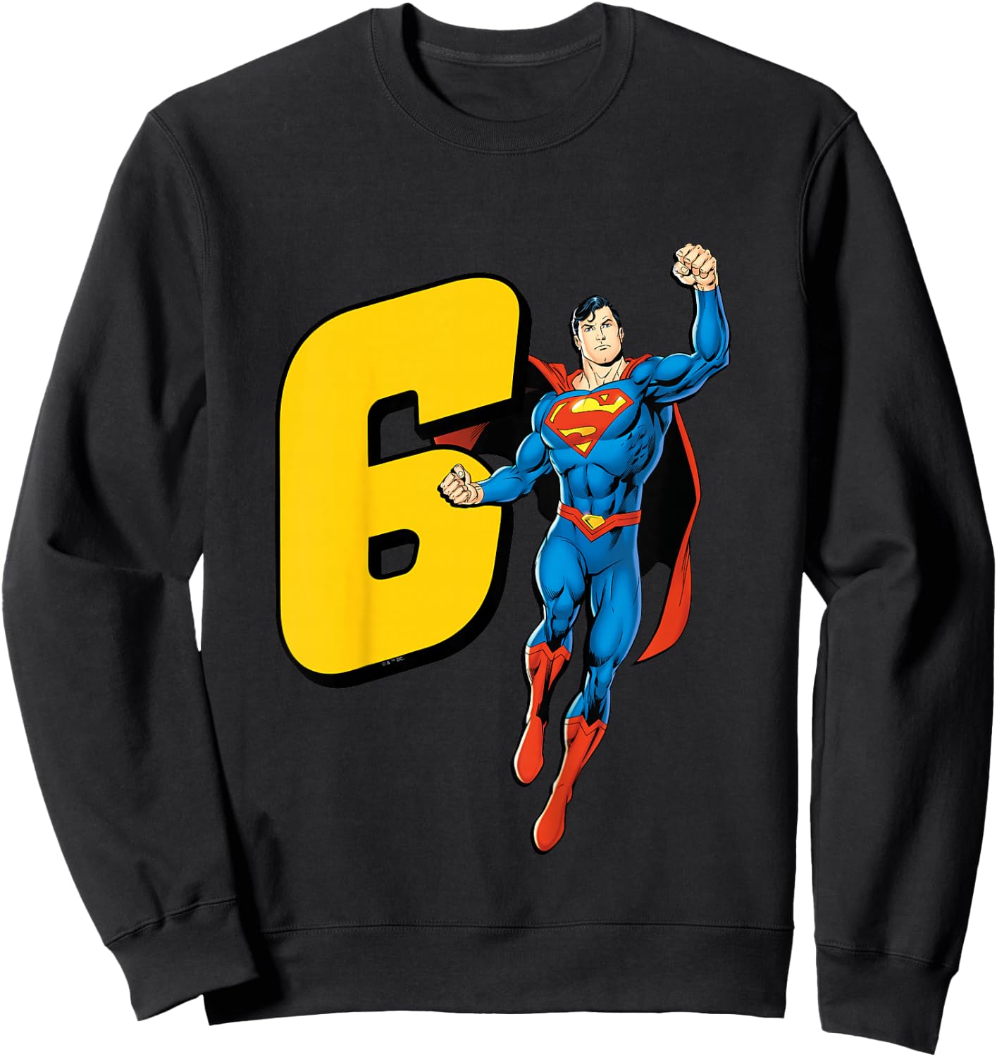 Kids Superman Super Hero 6th Birthday Sweatshirt - Sweatshirt | Black