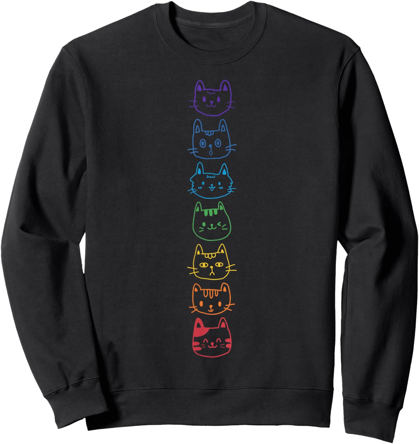 Cat Yoga Meditation Cat Chakra Sweatshirt - Sweatshirt | Black