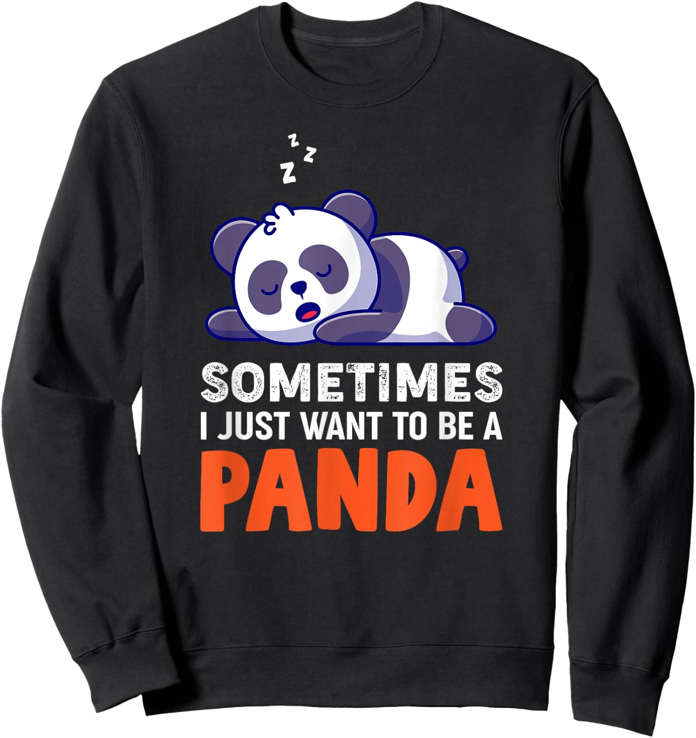 Sleeping Panda Pandas Pajama Nap Sleep Sweatshirt - Sweatshirt | Black