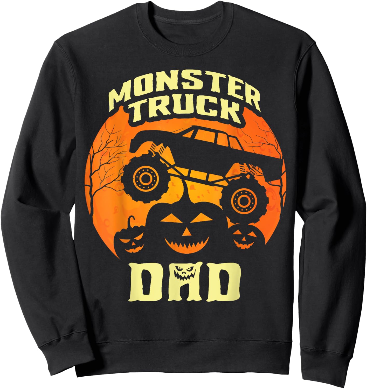 Monster Truck Dad Truck Lovers Pumpkins Halloween Costume Sweatshirt - Sweatshirt | Black