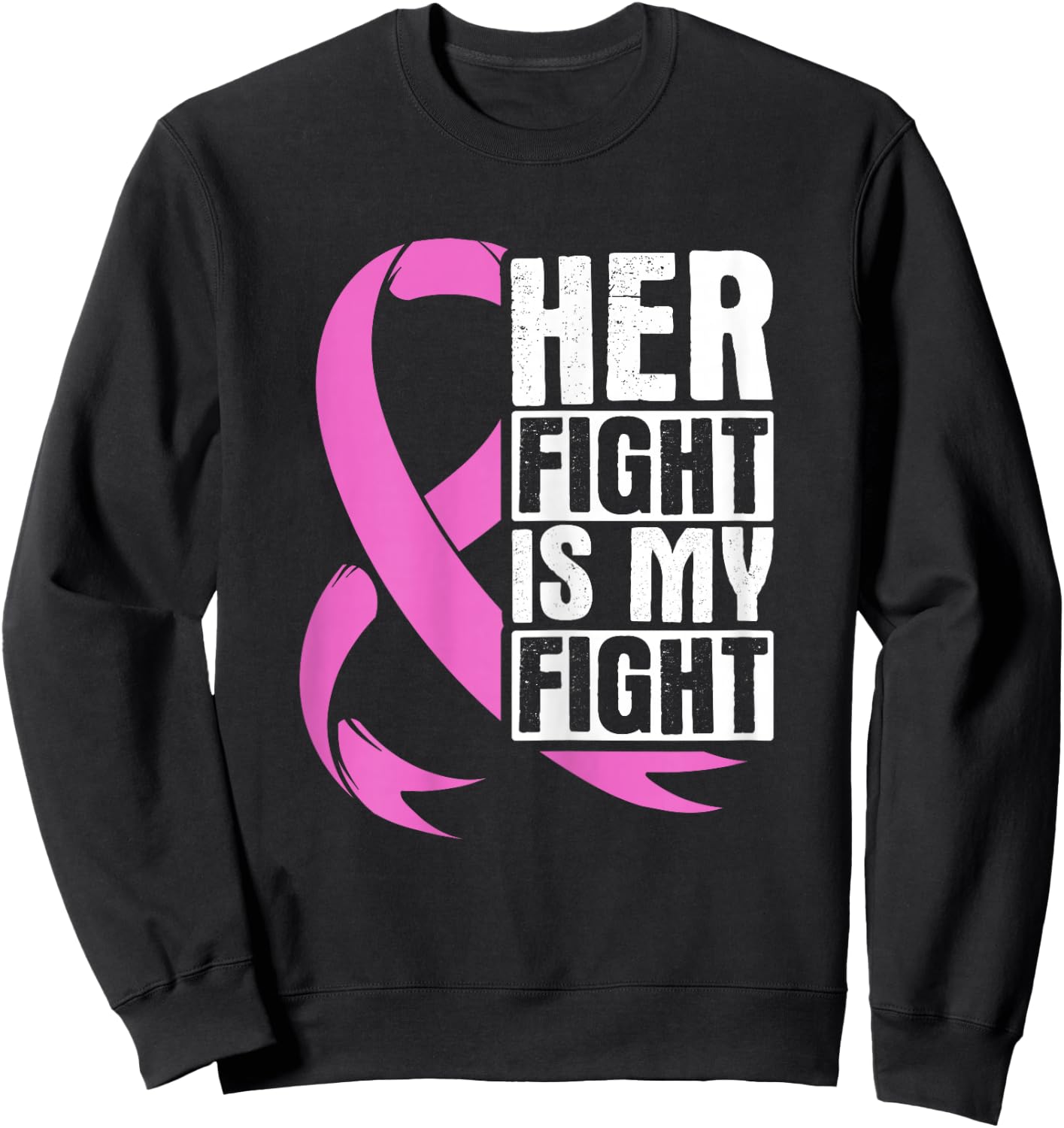 Breast Cancer Awareness Gift ribbon Pink butterfly Sweatshirt - Sweatshirt | Black