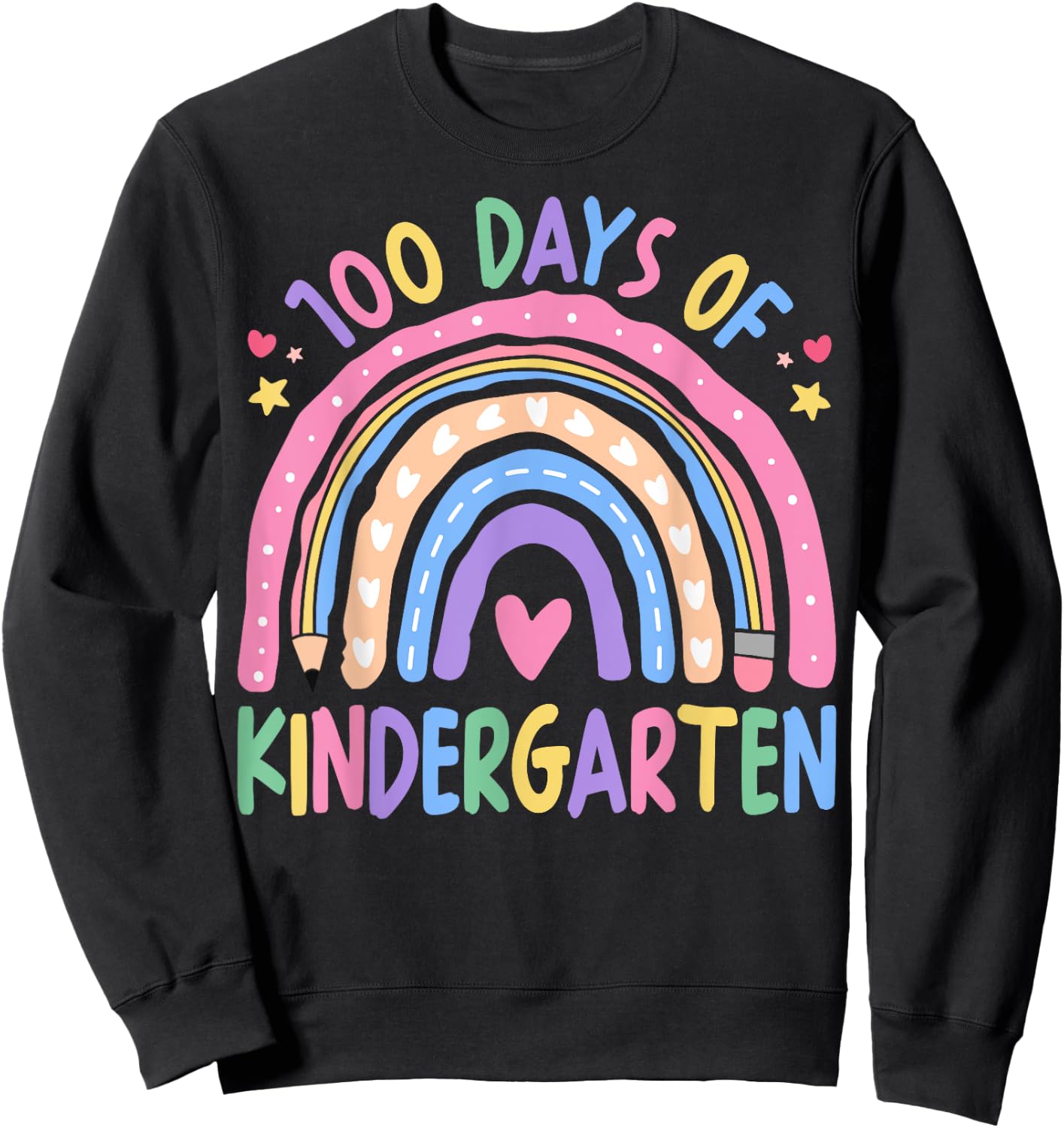 100th Day of Kindergarten Teacher Kids 100 Days Smarter Sweatshirt - Sweatshirt | Black