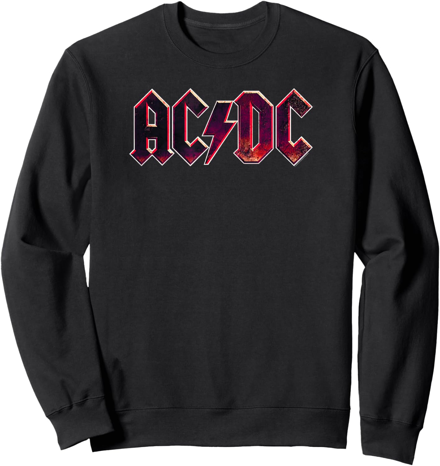 Official AC/DC Raw Distressed Logo Vintage Sweatshirt - Sweatshirt | Black