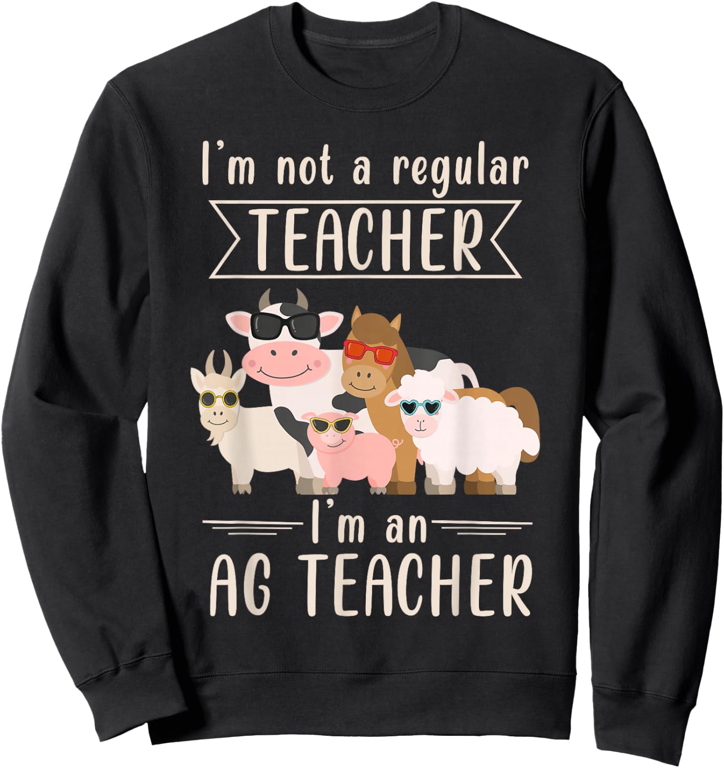 AG Teacher Funny Agriculture Animal Lover Sweatshirt - Sweatshirt | Black