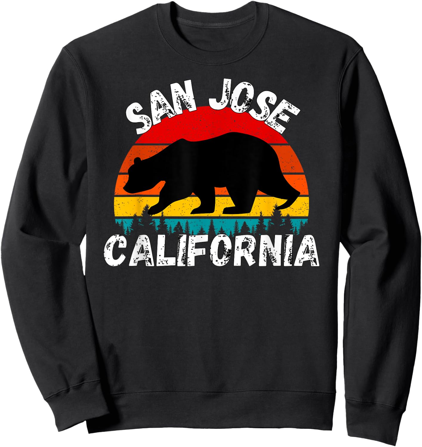 Retro San Jose California Apparel Sweatshirt - Sweatshirt | Black