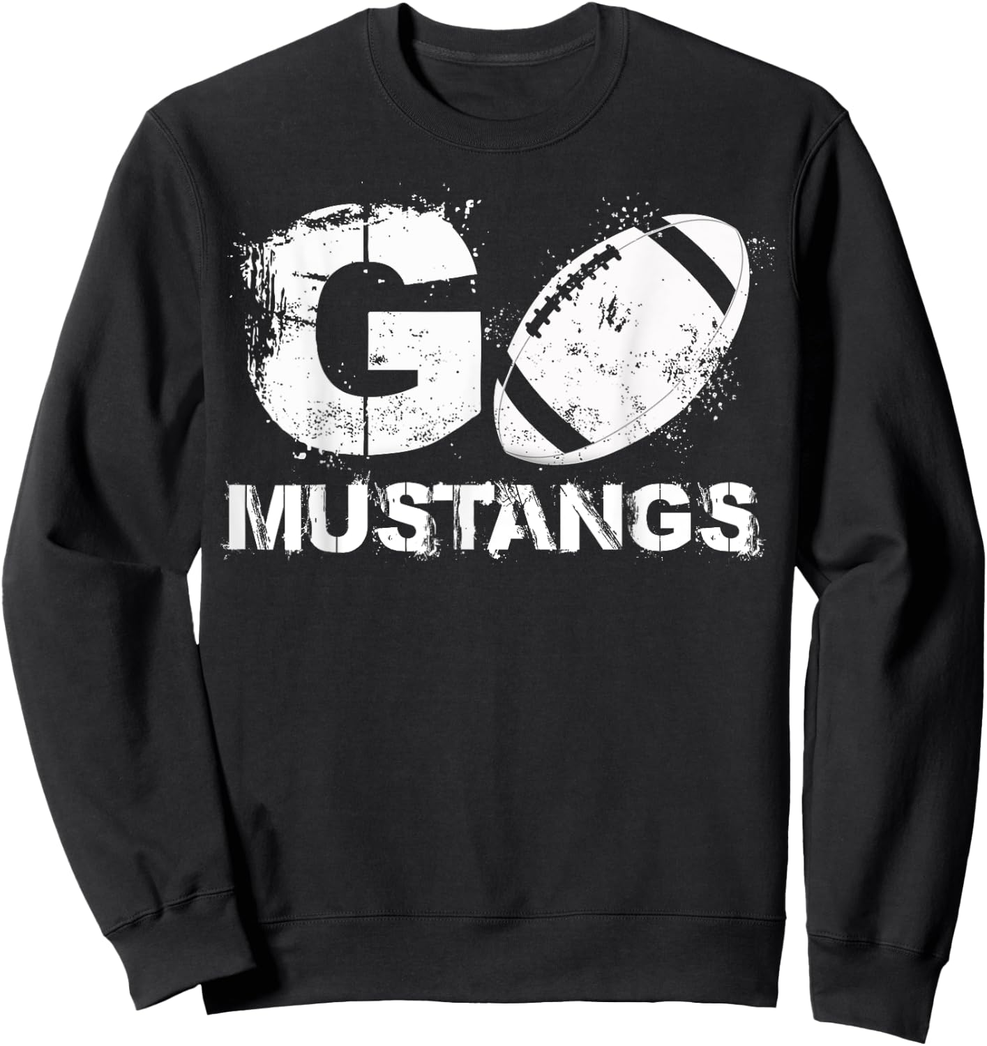 Football Go Mustangs Sweatshirt - Sweatshirt | Black