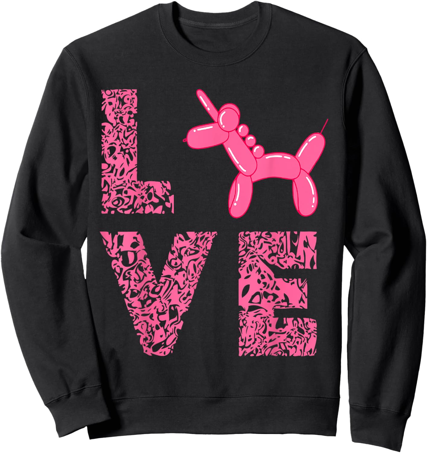 Balloon Twisting Unicorn Love Balloon Artist Balloon Animal Sweatshirt - Sweatshirt | Black