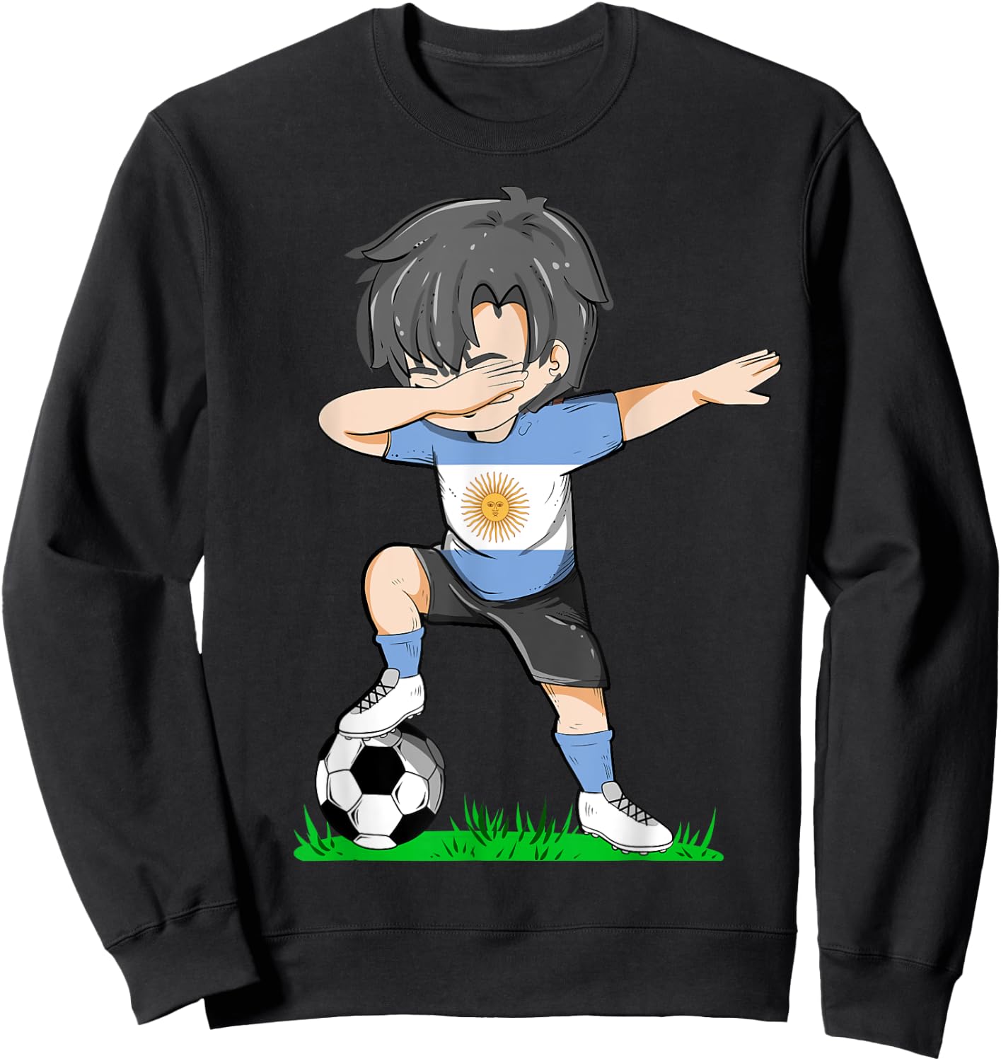 Soccer Argentina Jersey Argentinian Flag Football Boys Men Sweatshirt - Sweatshirt | Black