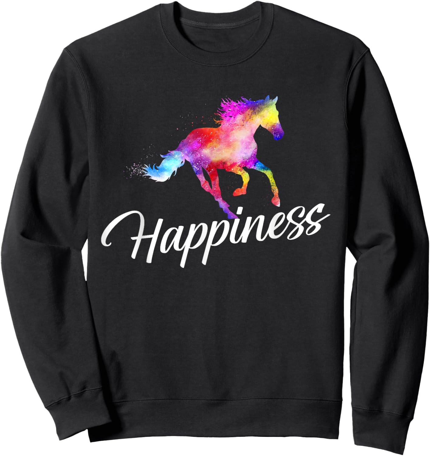 Happiness - Horse Lover Horseback Rider Equestrian Lover Sweatshirt - Sweatshirt | Black
