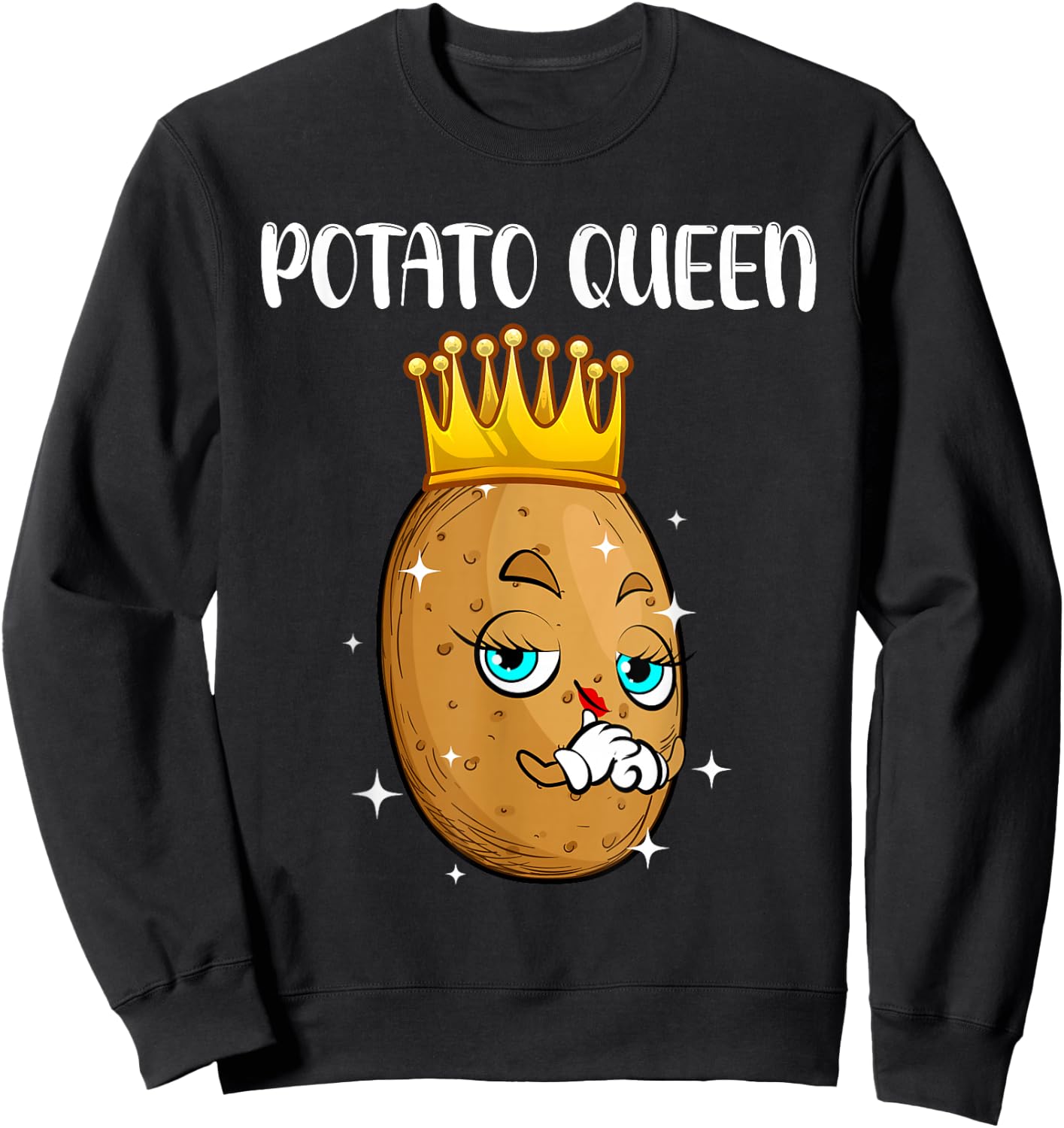 Best Potato Themed Gift Potato Accessories & Stuff Cute Potato Design Girls Vegetable Potato Lovers Sweatshirt - Sweatshirt | Black