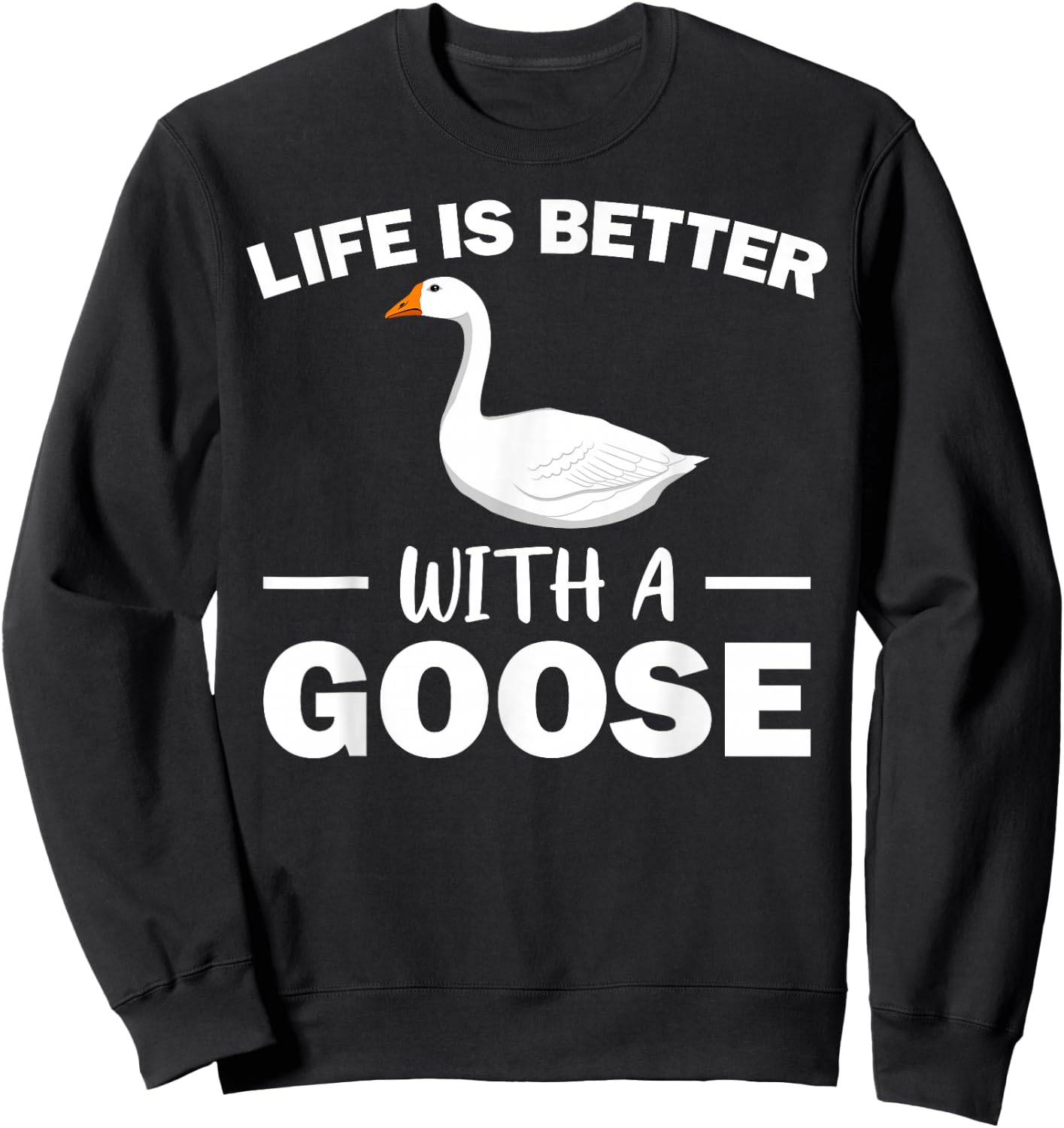Cute Goose Design Women Toddler Grey White Goose Fan Sweatshirt - Sweatshirt | Black