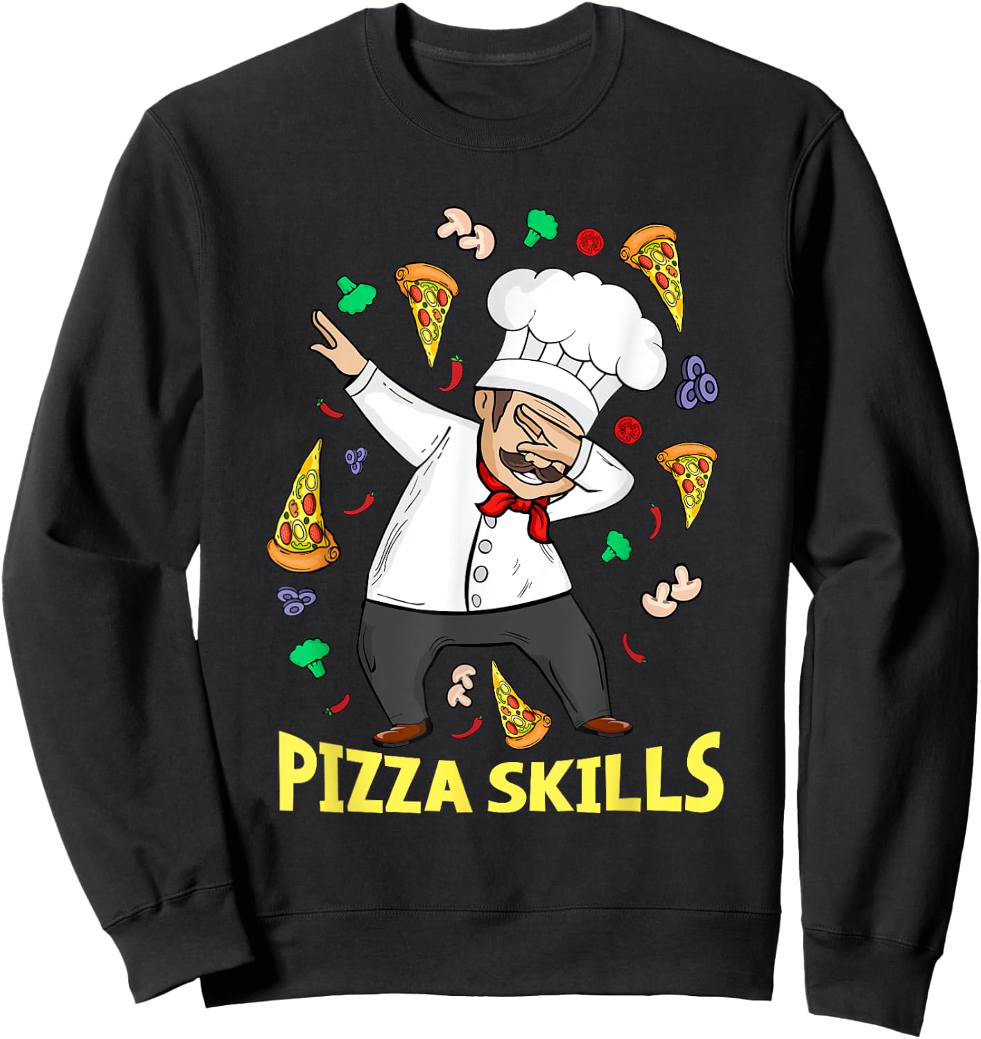 Pizza Chef Italian Pizza Lover Men Pizza Sweatshirt - Sweatshirt | Black