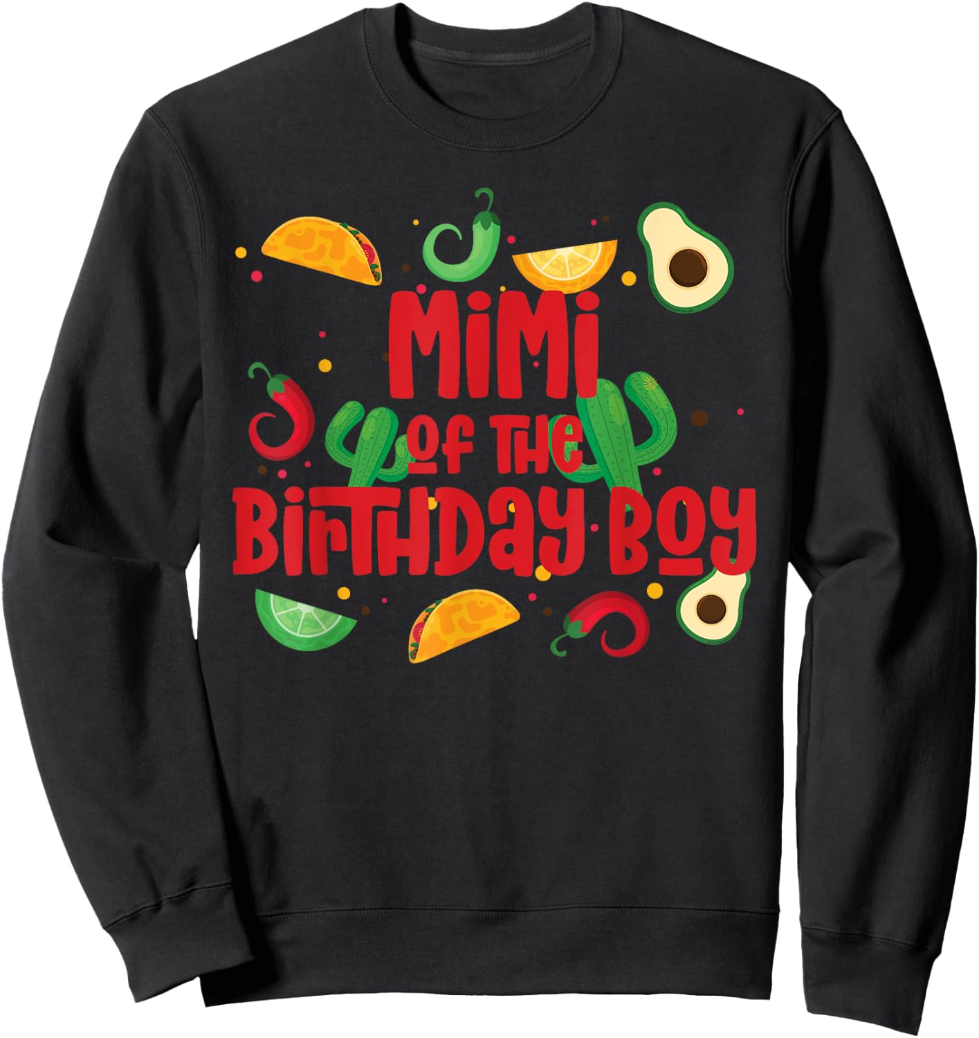 Mimi Taco Twosday Fiesta Taco Birthday Theme Boy 2yr Sweatshirt - Sweatshirt | Black