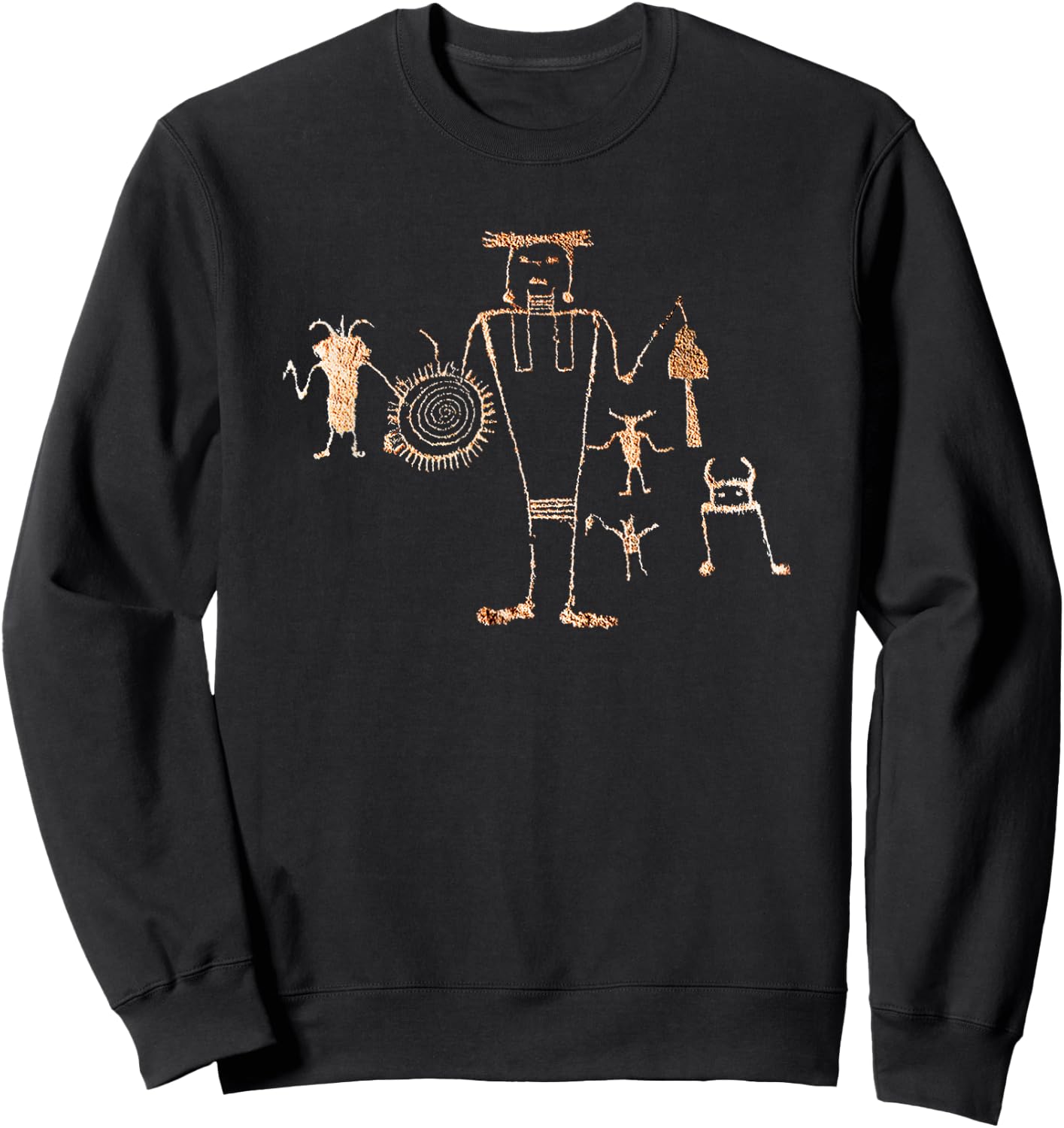Shaman, Spiral Petroglyph. Sweatshirt - Sweatshirt | Black