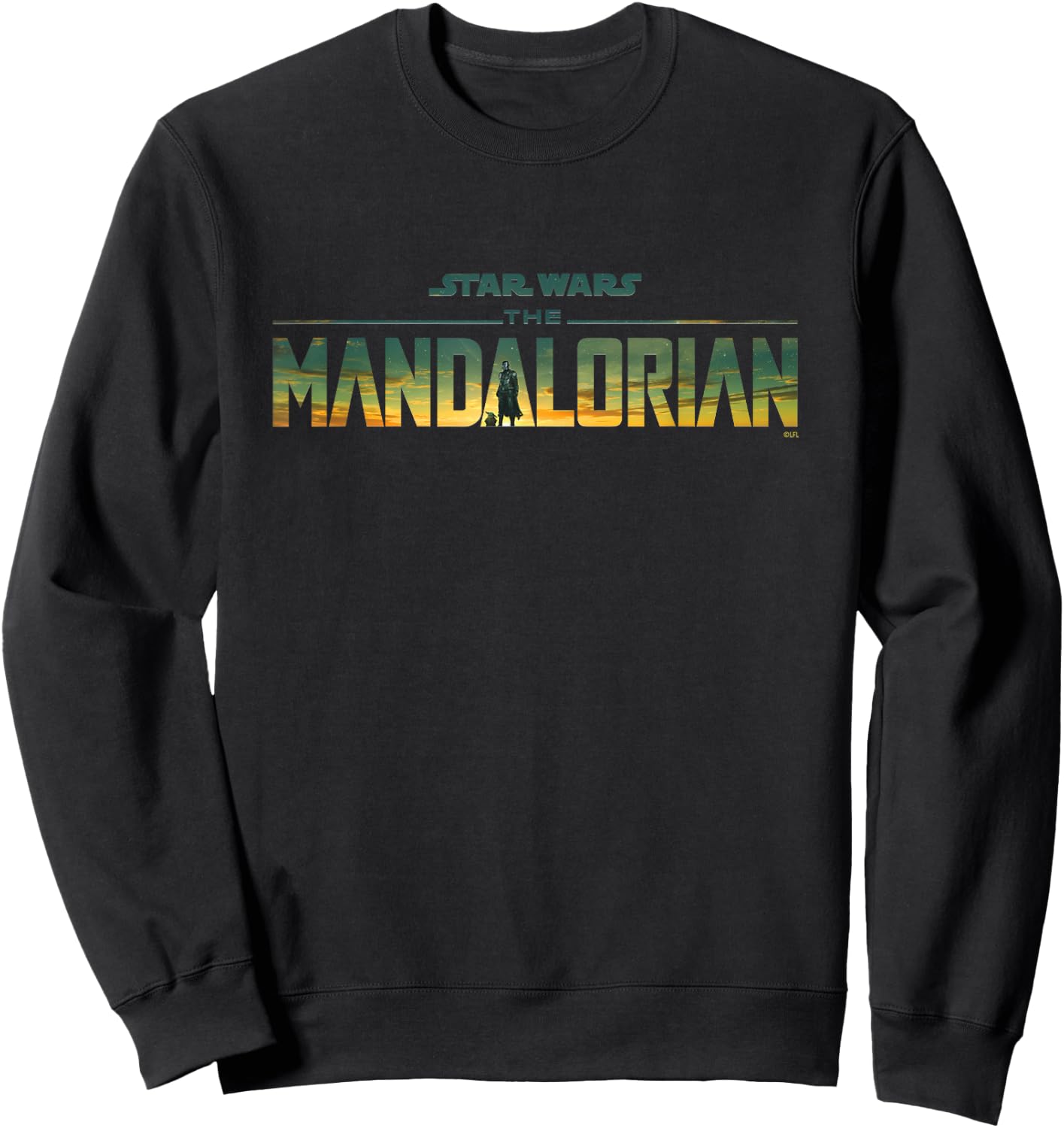 Star Wars The Mandalorian Season 3 Logo Grogu Disney+ Sweatshirt - Sweatshirt | Black