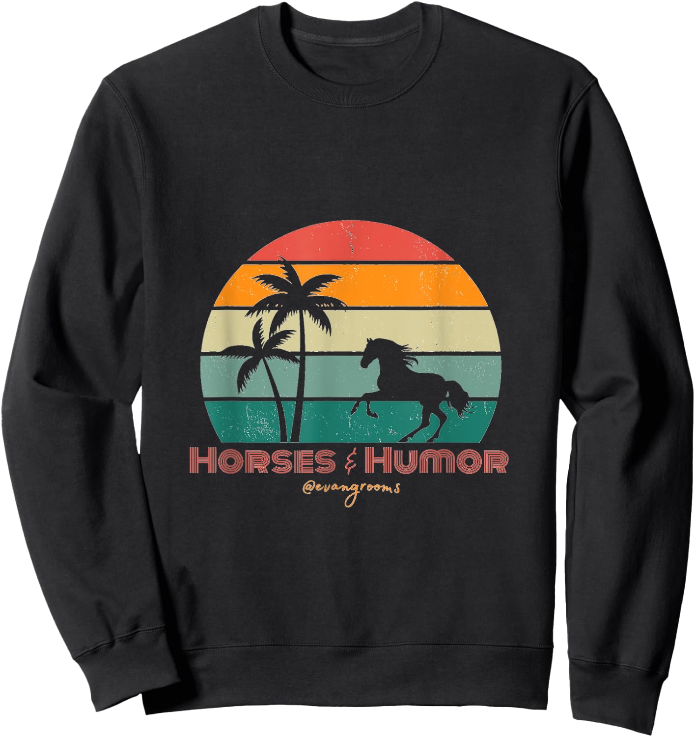 Horses & Humor - Sunset Sweatshirt - Sweatshirt | Black
