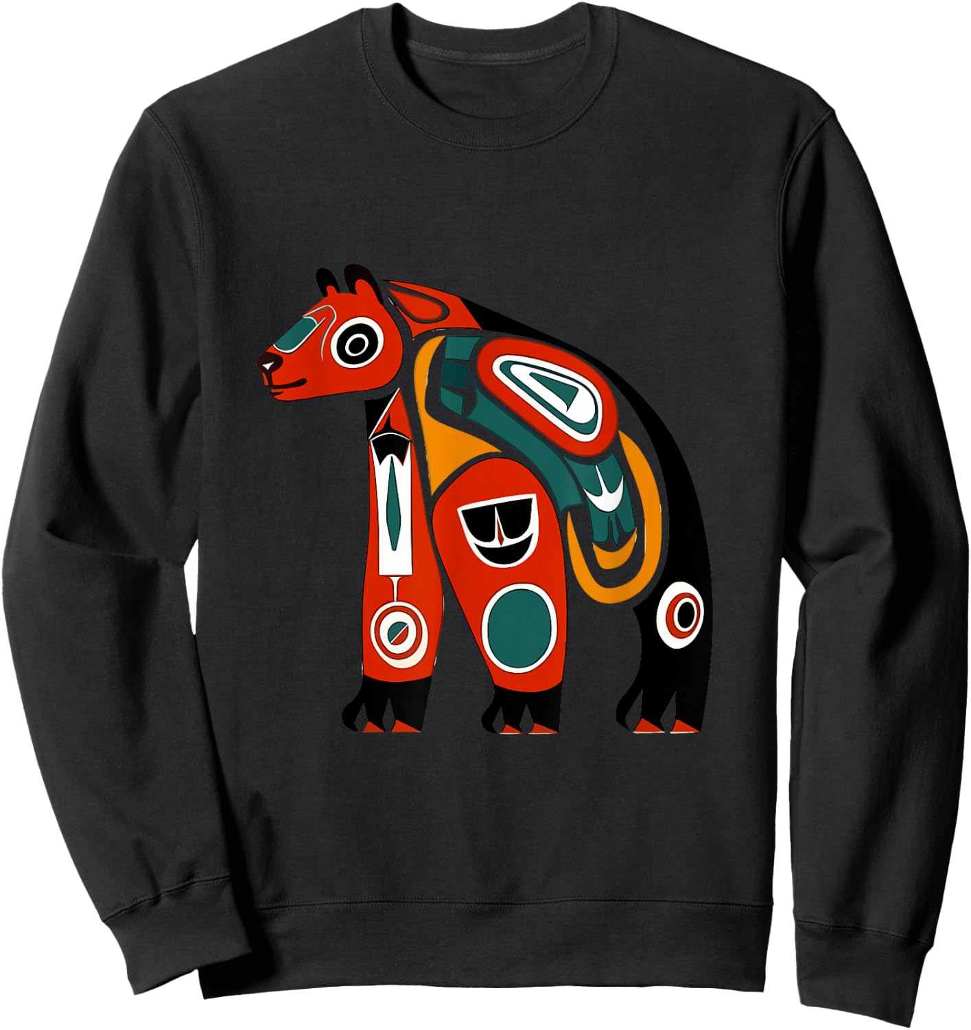 Bear Kachina Doll Native American Plains Style Hopi Art Sweatshirt - Sweatshirt | Black
