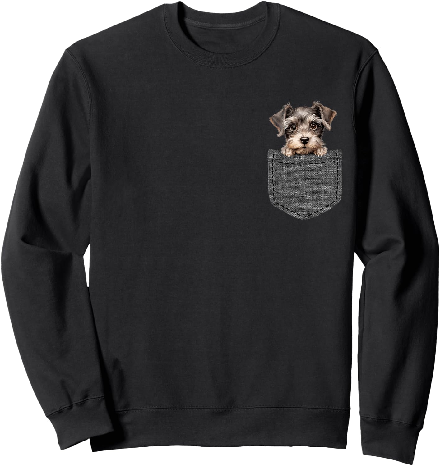 Dog in Pocket Miniature Schnauzer Sweatshirt - Sweatshirt | Black
