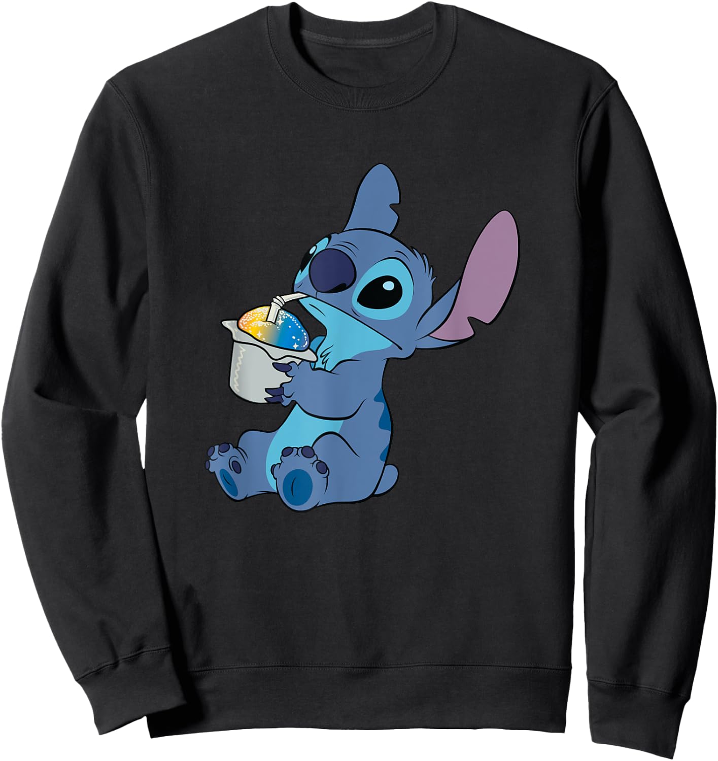 Disney Lilo & Stitch Cute Stitch Sparkling Ice Cream Poster Sweatshirt - Sweatshirt | Black