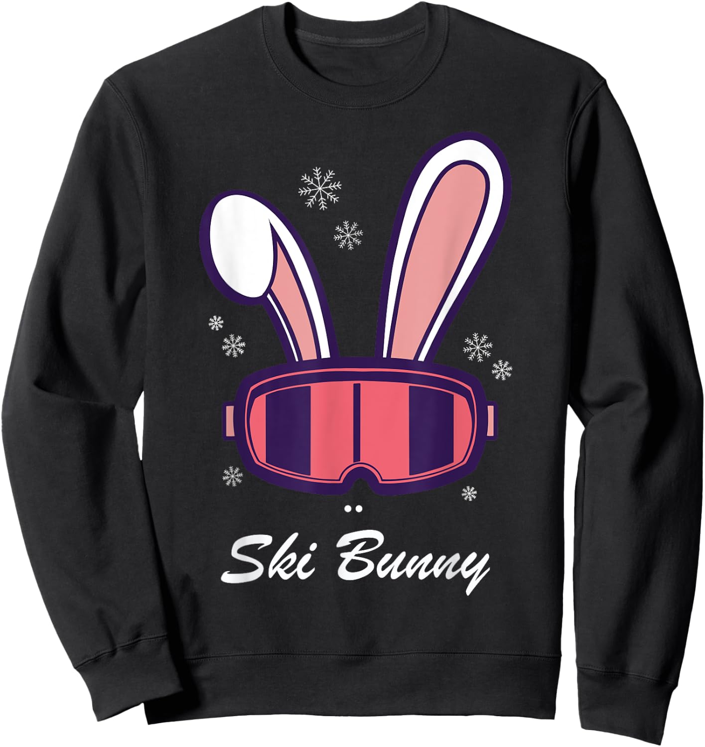 Funny Snowboard Ski Face Funny Ski Bunny Sweatshirt - Sweatshirt | Black