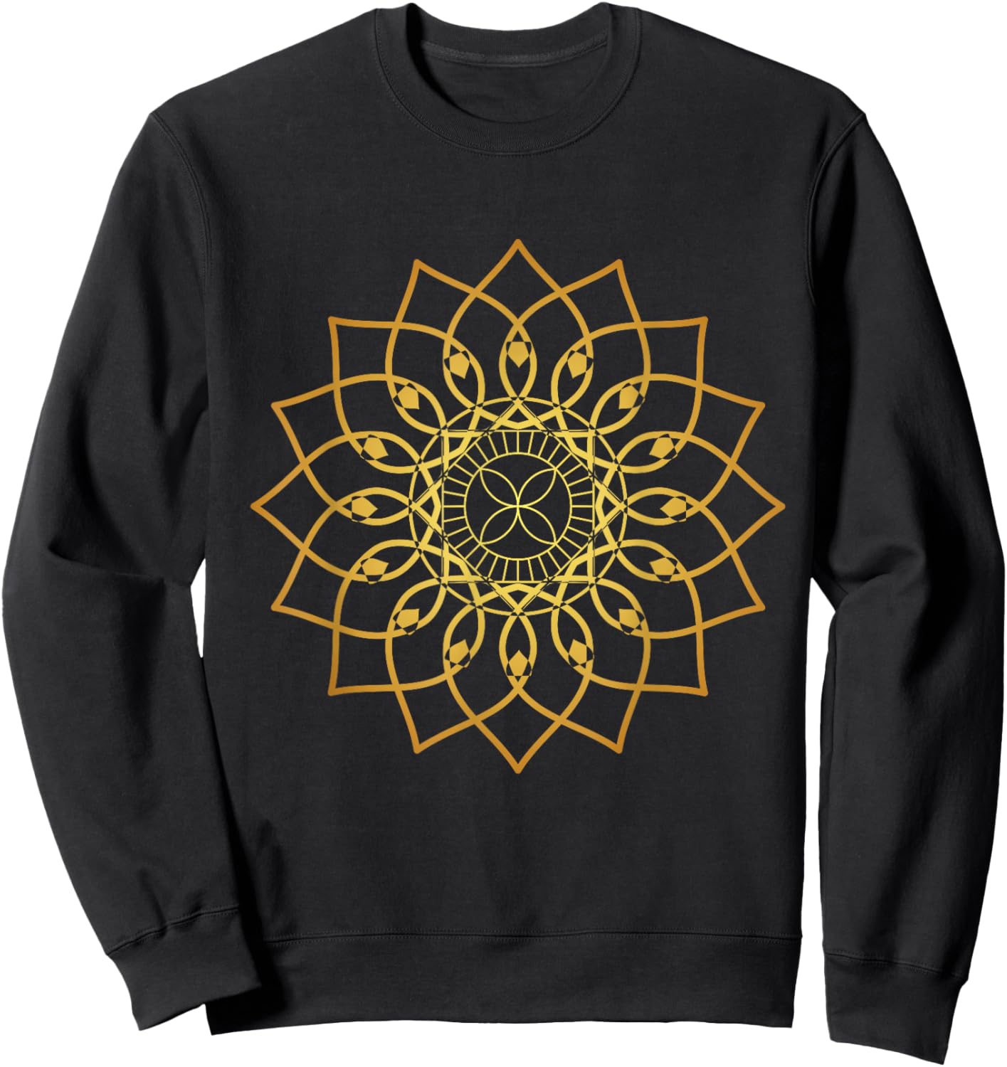 Prana Art Yoga Mandala Sacred Energy Geometry Meditation Sweatshirt - Sweatshirt | Black
