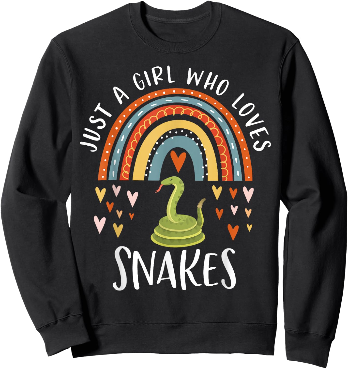 Just A Girl Who Loves Snakes Rainbow Gifts for Snake Lover Sweatshirt - Sweatshirt | Black