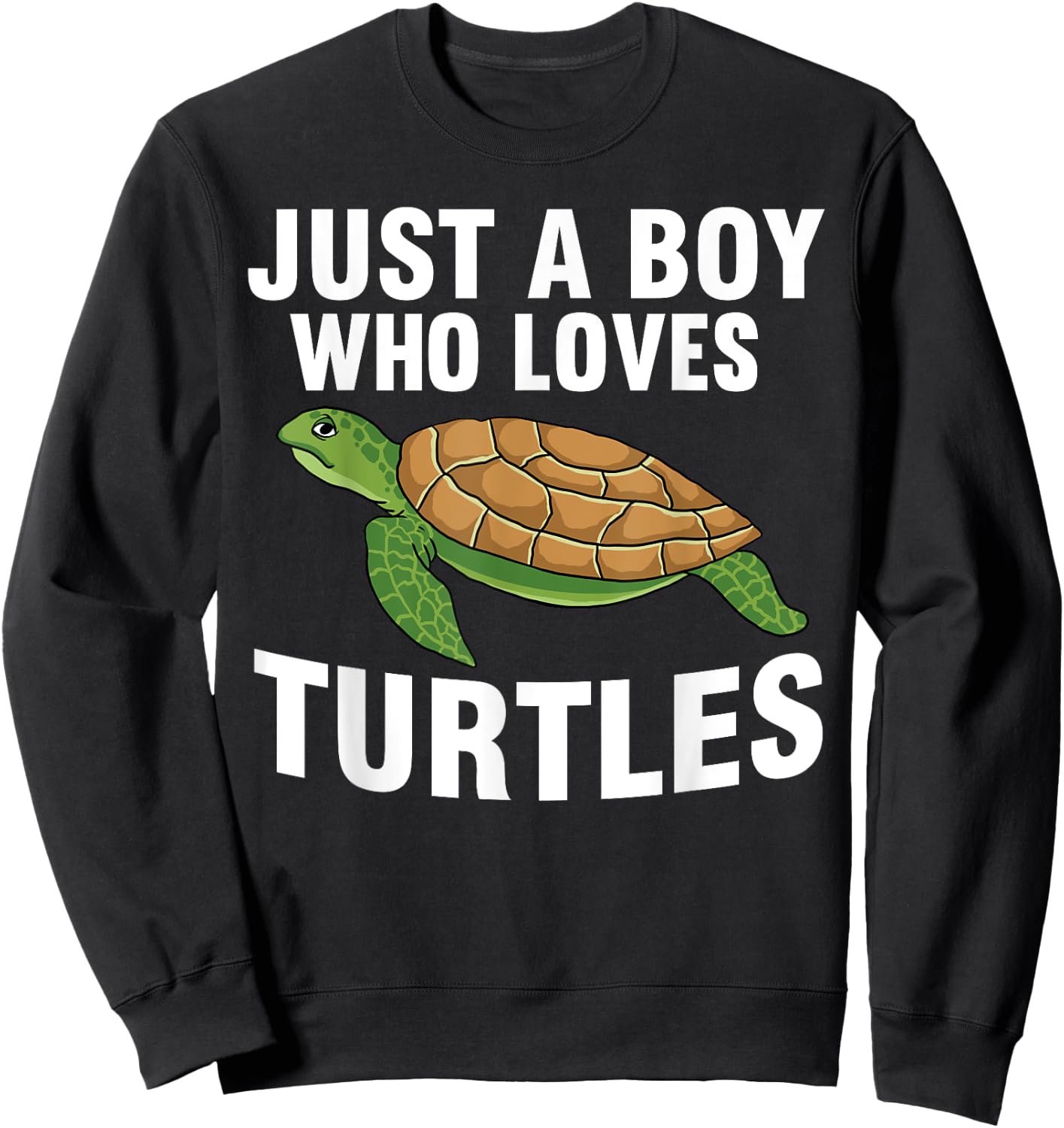 Cool Turtle Design Boys Kids Sea Turtle Animal Lover Sweatshirt - Sweatshirt | Black