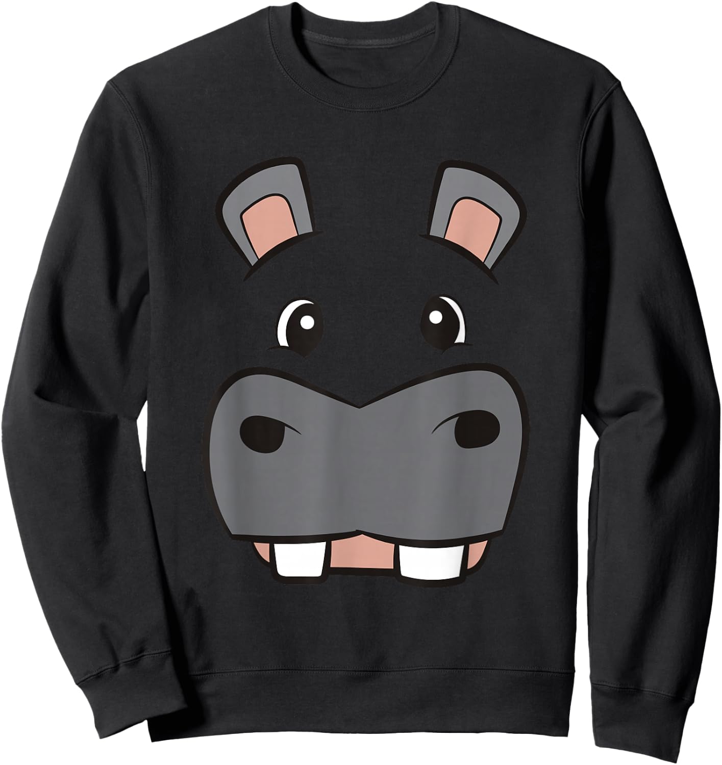 Lazy Animal Halloween Costumes Funny Hippo Costume Lazy Halloween Costume Hippopotamus Sweatshirt - Sweatshirt | Black