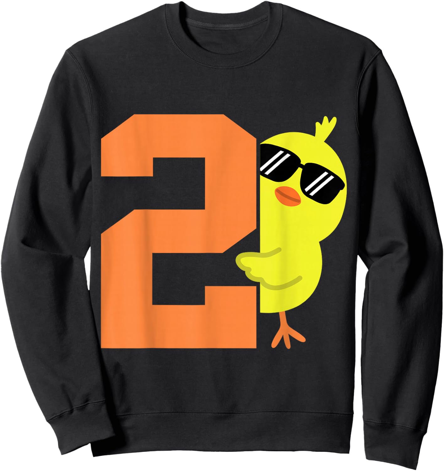 Toddler 2nd Birthday Chicken Themed 2 Year Old Boy Kid Chick Sweatshirt - Sweatshirt | Black