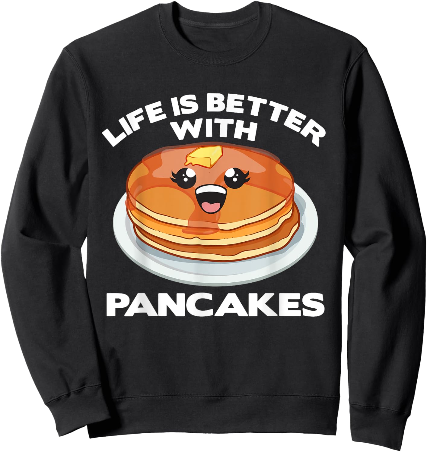 Cool Pancake Art Women Pancake Lovers Hotcake Sweatshirt - Sweatshirt | Black