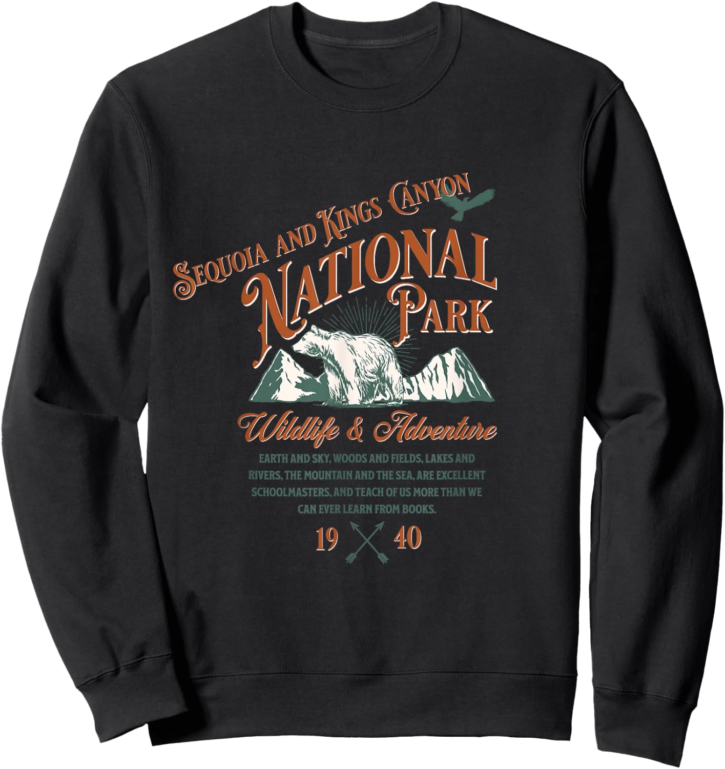 Sequoia and Kings Canyon National Park Adventure Hiking Sweatshirt - Sweatshirt | Black