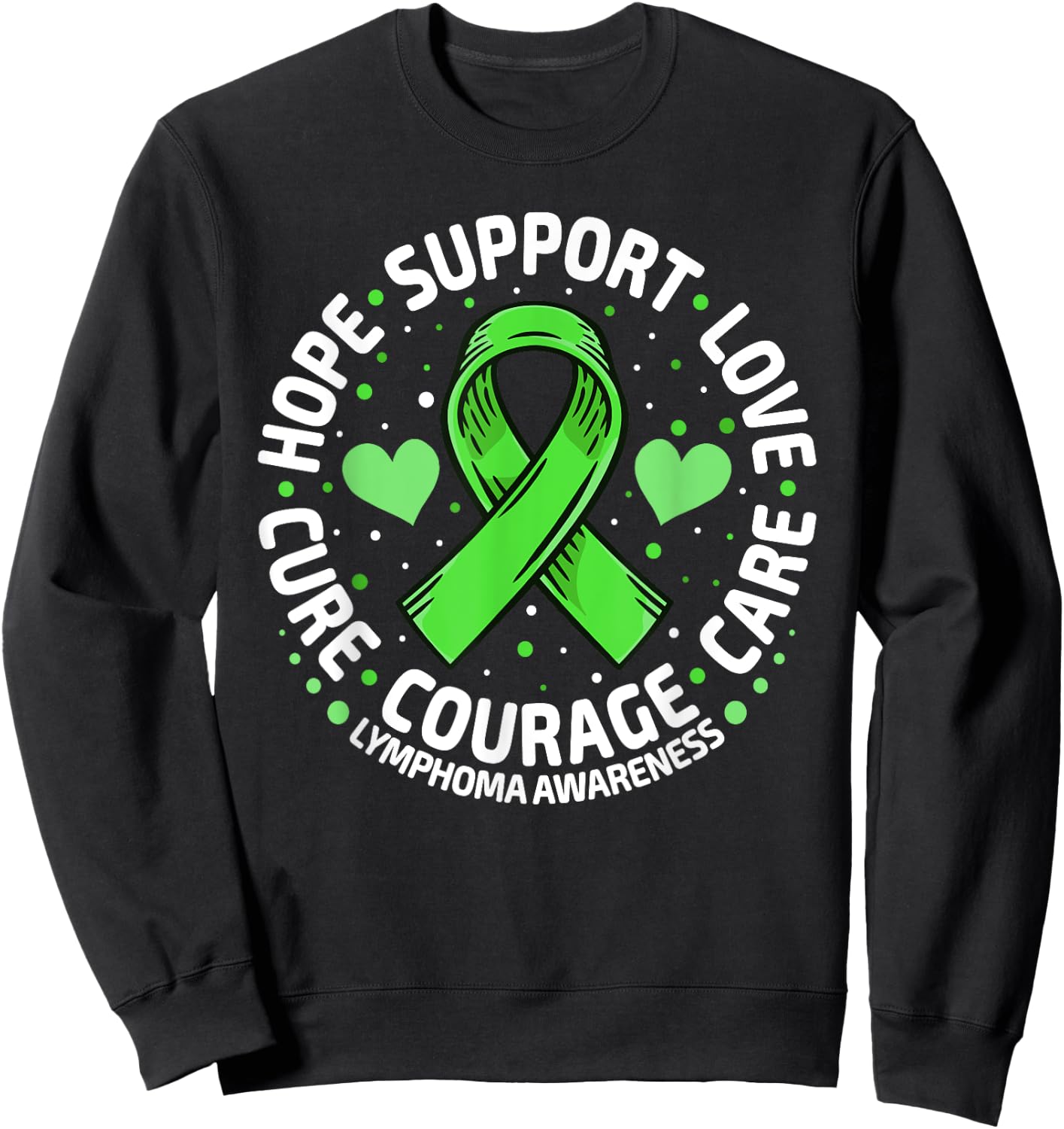 Family Support Non Hodgkin's Lymphoma Cancer Awareness Sweatshirt - Sweatshirt | Black