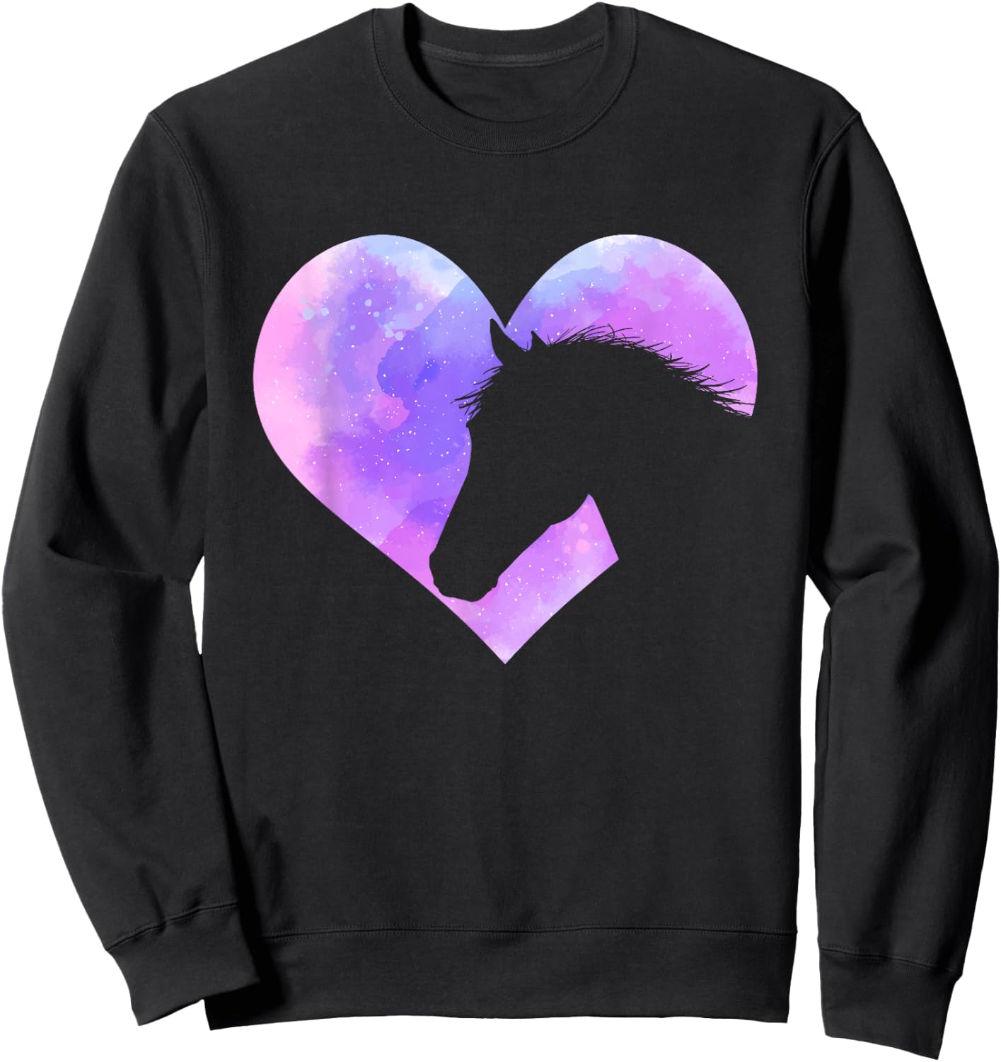 Horse Head Heart Shaped Design - Horseman Horseback Rider Sweatshirt - Sweatshirt | Black