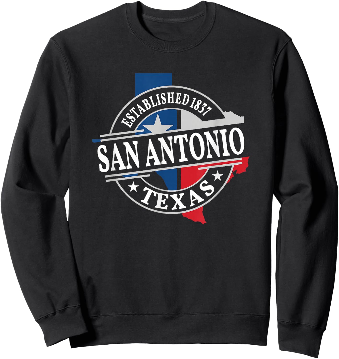 San Antonio Texas Black Heart Women's -Adults Small Short Sleeve Classic Fit Cotton Sweatshirt - Sweatshirt | Black