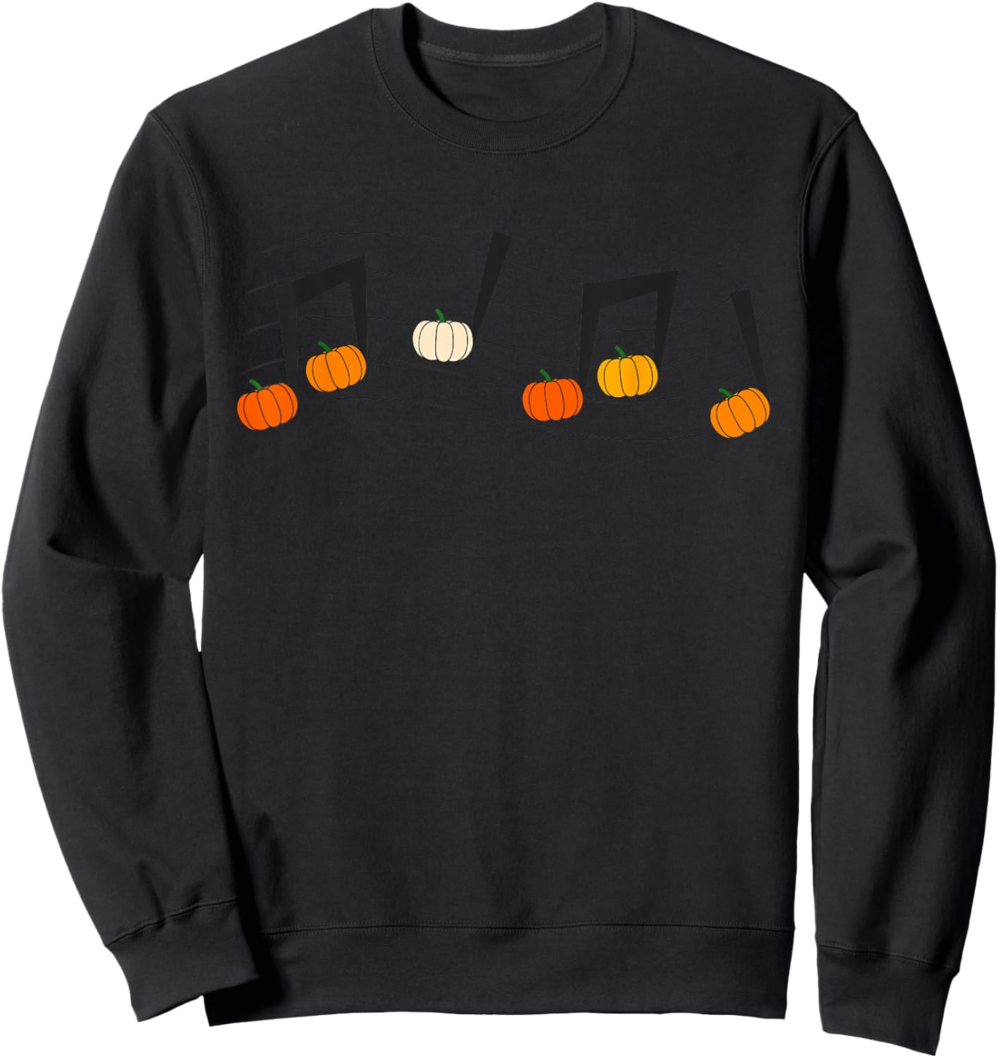 Music Note Pumpkin Fall Music Teacher Halloween Costume Sweatshirt - Sweatshirt | Black