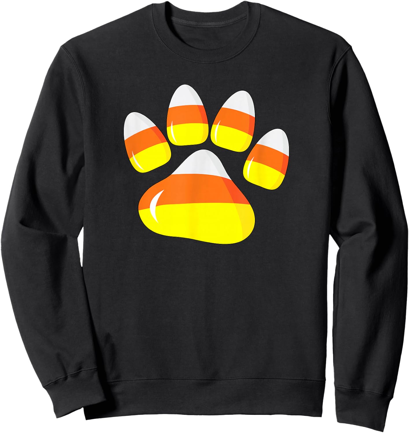Halloween Costume Candy Corn Paw Dog Funny Pet For Dog Owner Women Kids Sweatshirt - Sweatshirt | Black