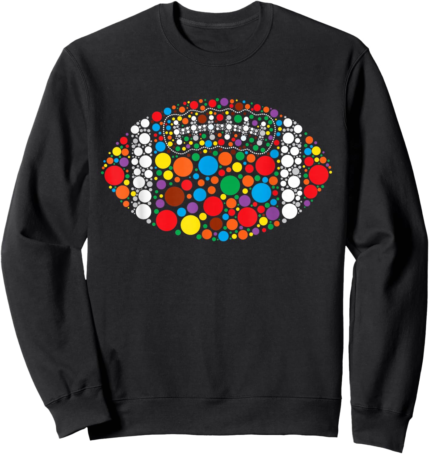 Colorful Polka Dot Football for Dots Day cool sports art Sweatshirt - Sweatshirt | Black
