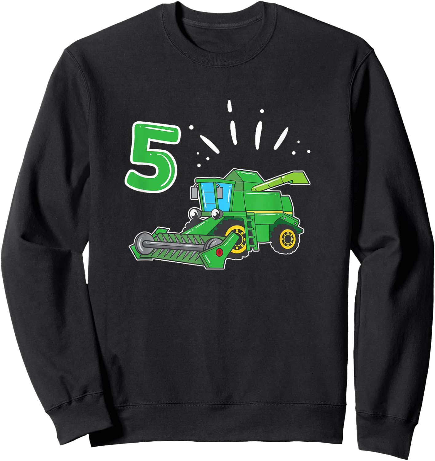 Farmer Combine Harvester 5 Years Children's Birthday Sweatshirt - Sweatshirt | Black