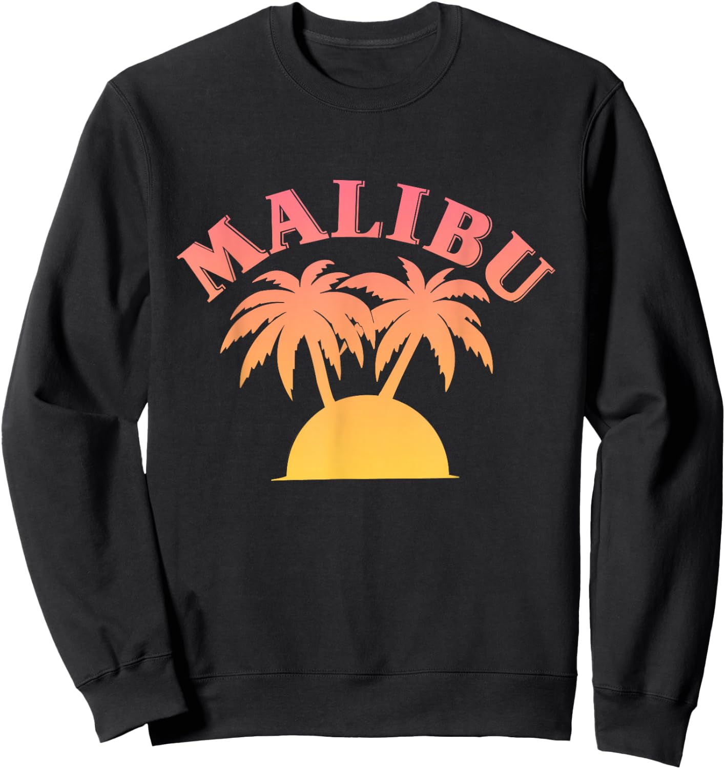 Malibu Sunset - California - Aesthetic Design - Classic Sweatshirt - Sweatshirt | Black