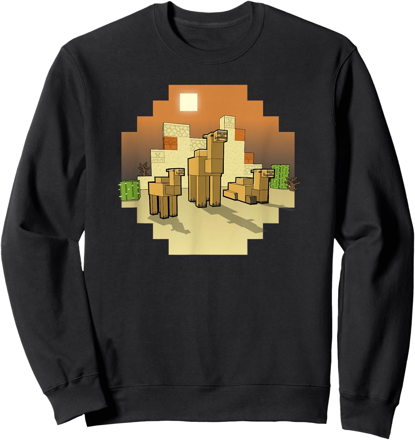 Minecraft Vanilla Camels In The Desert Group Shot Sweatshirt - Sweatshirt | Black