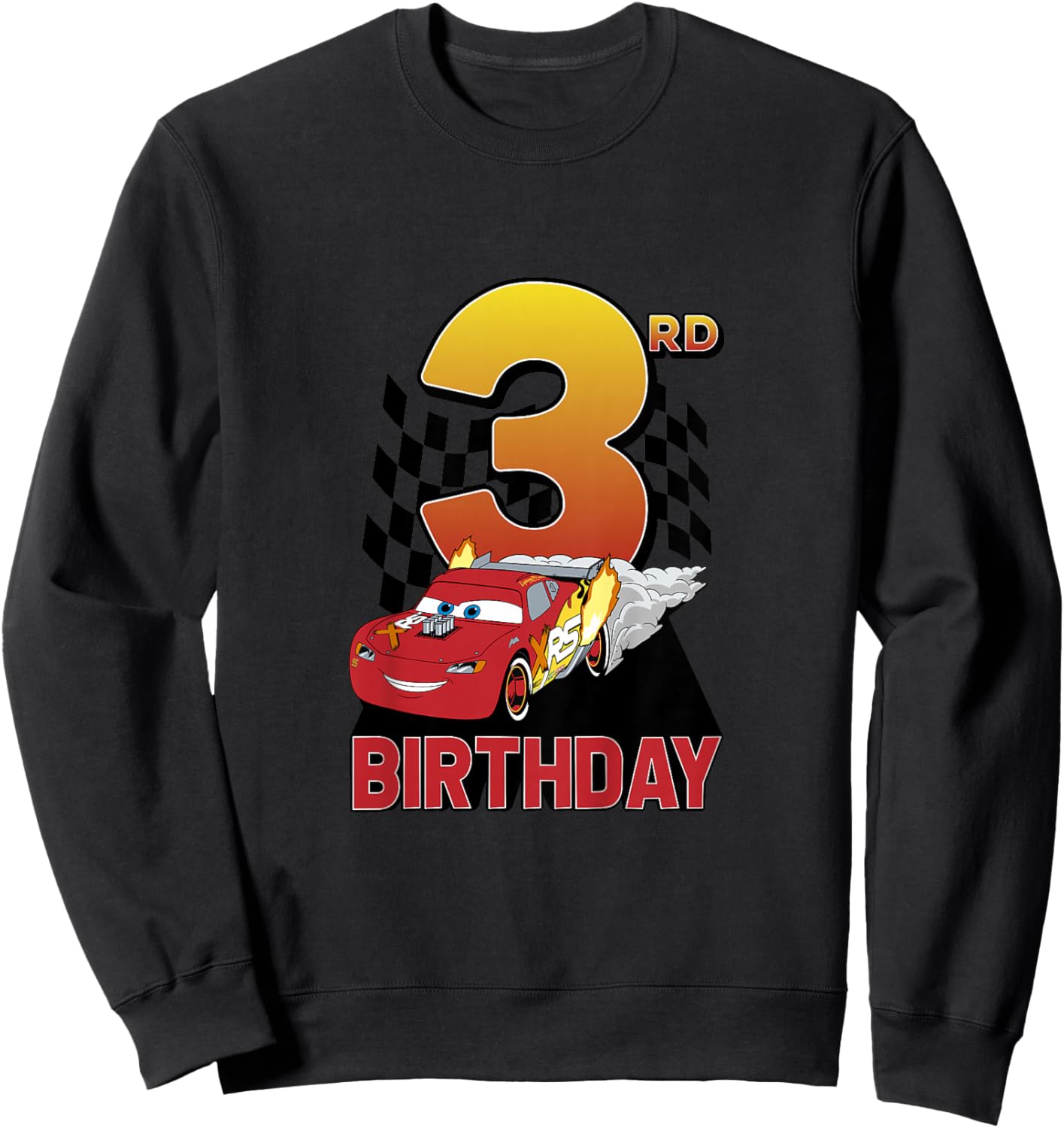 Kids Disney Pixar Cars Lightning McQueen Youth 3rd Birthday Sweatshirt - Sweatshirt | Black