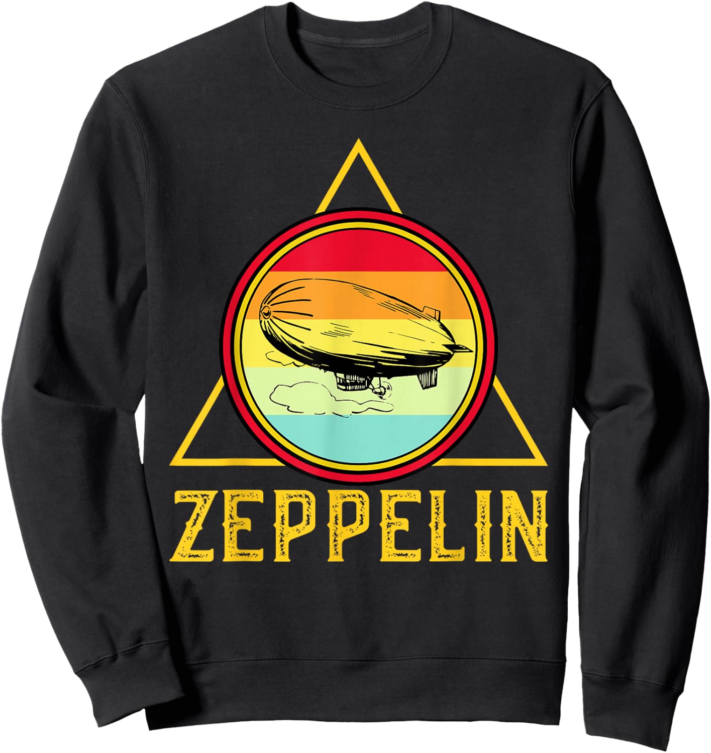 Vintage Retro Zeppelin - 70s 80s Dirigible Airship Blimp Sweatshirt - Sweatshirt | Black
