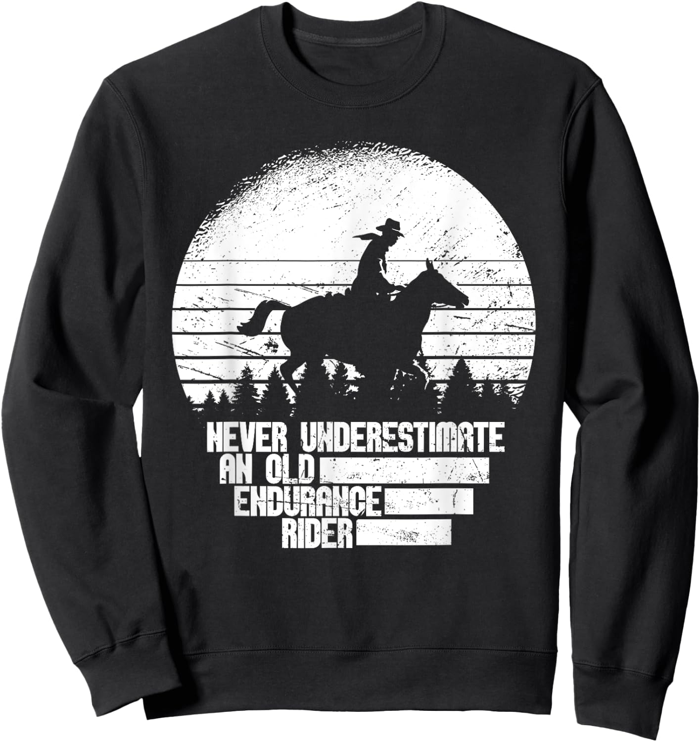 Retro Horse Riding Equestrian - Vintage Endurance Riding Sweatshirt - Sweatshirt | Black