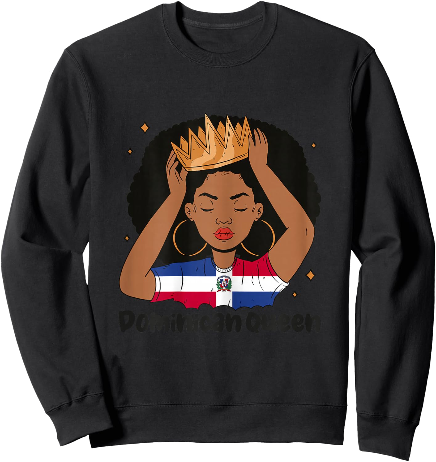 Dominican Queen Afro Hair Latina Dominicana Heritage Sweatshirt - Sweatshirt | Black