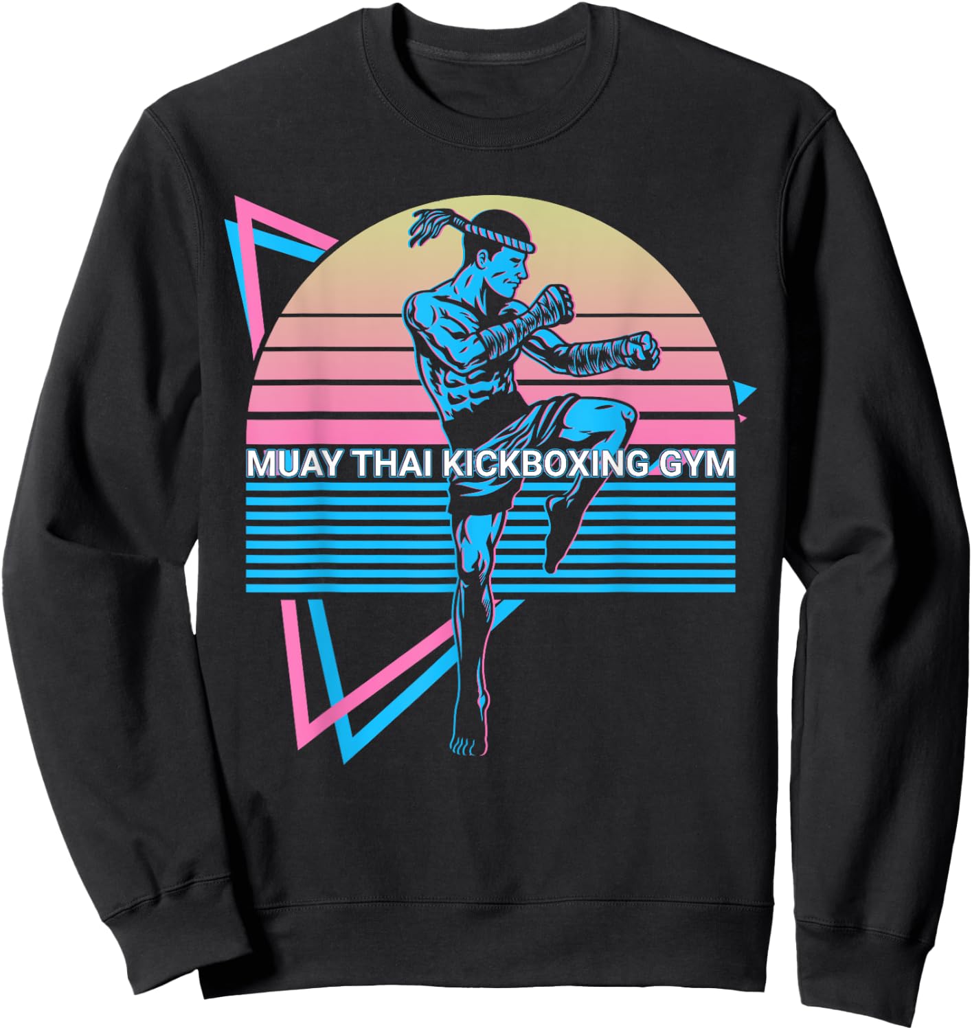 Muay Thai Kickboxing Retro Muay Thai Kickboxing Gym Sweatshirt - Sweatshirt | Black